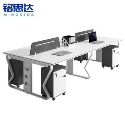 铭思达屏风办公桌四人位含柜套
