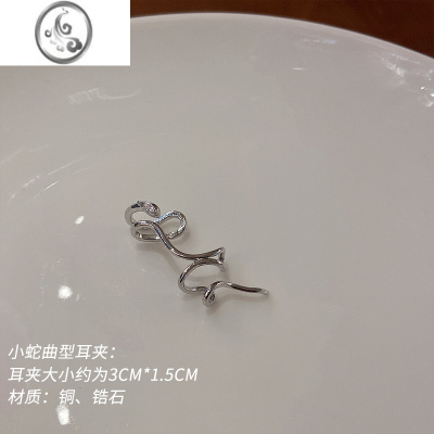 JiMi艺术感蛇形缠绕耳夹独特设计无耳洞耳环女欧美夸张个性小众耳骨夹