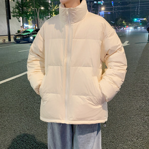 男士羽绒服冬季新款加厚潮牌港风情侣款面包服宽松立领男外套