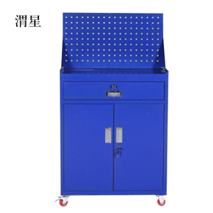 渭星工具柜加厚铁皮储物柜工厂车间用带抽屉汽修多功能收纳柜蓝色一斗小柜含轮子