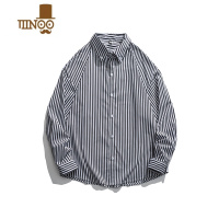 YANXUSYP日系不系男生四季长袖条纹休闲潮流宽松cityboy外搭青春衬衫