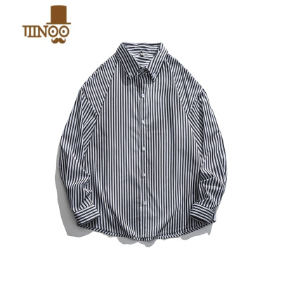YANXUSYP日系不系男生四季长袖条纹休闲潮流宽松cityboy外搭青春衬衫