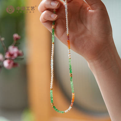 [好运莲莲]原创风从东方来彩宝项链天然宝石串珠项链