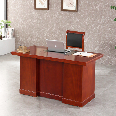 全简电脑桌油漆实木贴皮办公桌单人职员经理桌