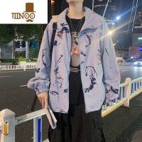 YANXU港风情侣款扎染工装夹克男潮流百搭潮牌ins宽松外套