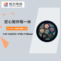 希飞牌 YJV-0.6/1KV-4*50+1*25mm² 铜芯低压电缆 元/米 联系客服 定制商品