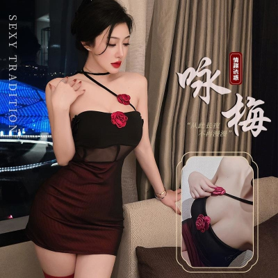 长夜漫漫情趣内衣双层网纱抹胸裙女镂空秘书包臀裙性感辣妹女1954