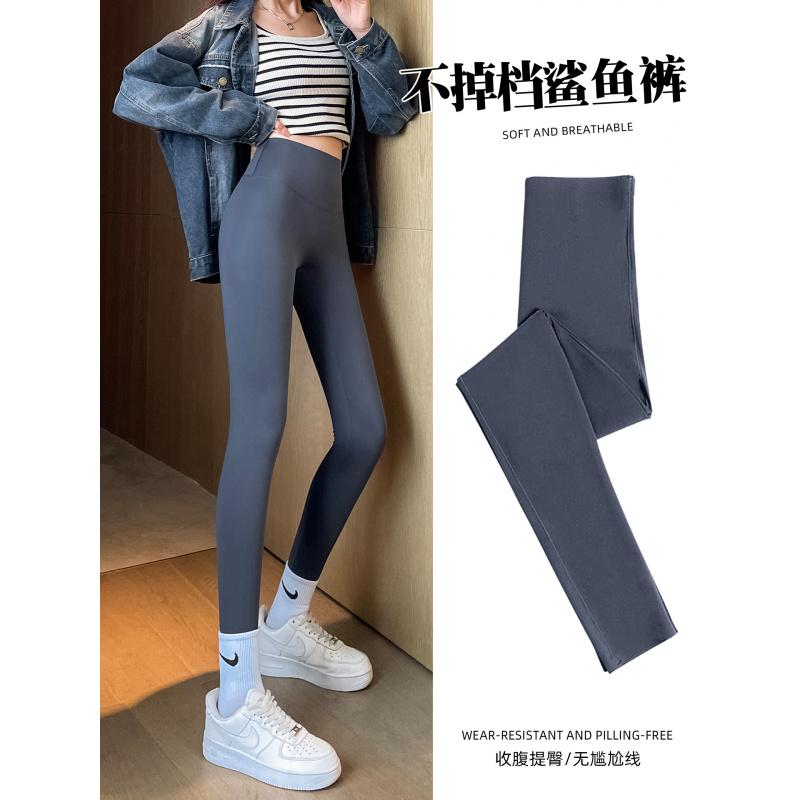 鲨鱼裤女外穿新款秋冬高腰提臀瑜伽裤紧身收腹大码加绒打底裤