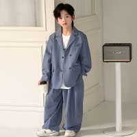 儿童装男童套装春装2026新款中大童春季休闲西服男孩西装两件套潮