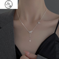 JiMi925银银项链女2022年新款2023小众轻奢设计感高级蝴蝶锁骨链