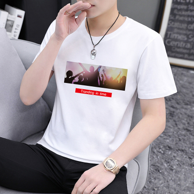 FNLNDO男士T恤新款夏季休闲宽松纯棉大码时尚百搭男装上衣