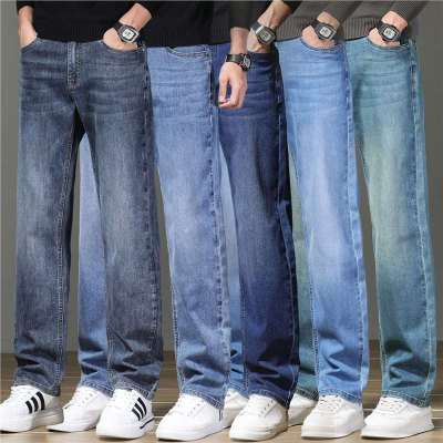 秋冬新款牛仔裤男款宽松直筒裤子弹力商务休闲百搭长裤