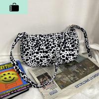 日系ins街拍潮搭白色豹纹酷酷花色斜挎包杂志单肩腋下包女NEW LAKE 花色女士单肩包