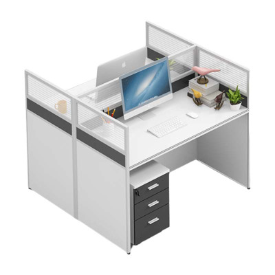 铭威盾简约现代隔断四人位屏风卡座工作位职员办公桌椅组合办公家具工字型两人位带柜