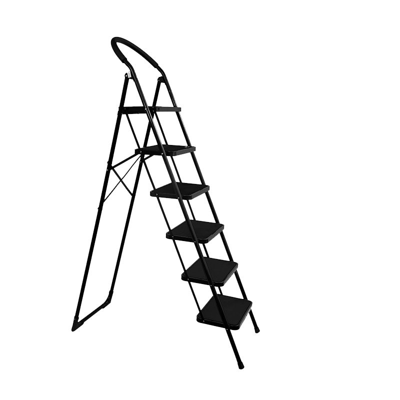 好企来 碳钢 6步圆扶手钢管梯 黑 BY—0059 2米/架