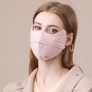 冬季高颜值加厚口罩女保暖开口护眼角防寒纯棉可水洗护脸面罩
