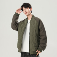 男装秋季夹克男士潮牌休闲百搭立领棉服外套棒球领防风保暖棉衣男