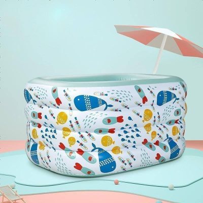 babycare婴儿游泳池家用加厚超大号小孩儿童充气游泳桶宝宝泡澡桶140*105*70cm