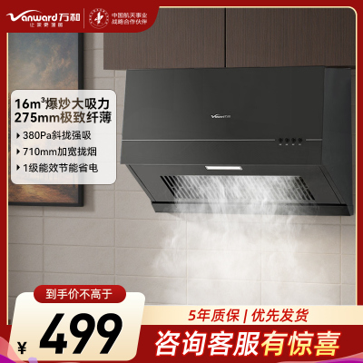万和(Vanward)抽吸油烟机 中式家用16m³大吸力 厨房超薄 新中式 小型 抽风机梅赛思CXW-260-H06C