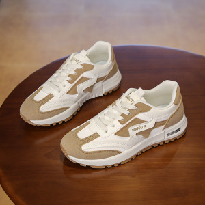 秋季新款透气ins潮韩版皮面鞋女学生街拍跑步运动休闲鞋