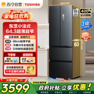 东芝冰箱420小法式冰箱四开门双开门高容全嵌入式一级能效国家补贴低能耗家用电冰箱