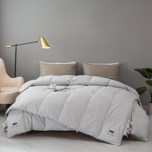 双胎子母被二合一全棉贡缎春秋加厚白鹅绒冬被四季用羽绒被