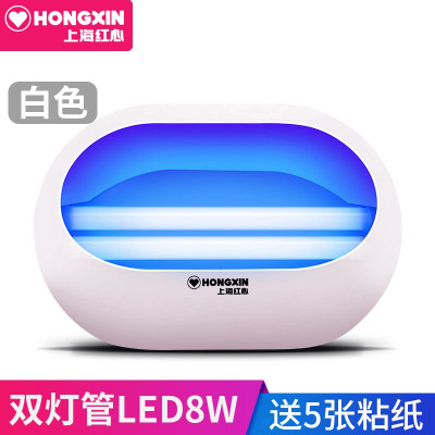 灭蚊灯商用粘捕式灭蝇灯餐厅饭店家用静音电驱捕灭苍蝇三维工匠黑色单灯管8W灭蚊灯-白色+送10张粘纸