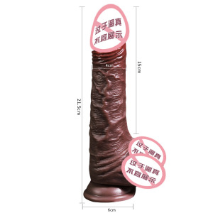 撸撸肌-大号黑紫色 久爱撸皮双层阳具硅胶仿真阴茎女用阳具成人情趣性用品自慰器成人情趣用品