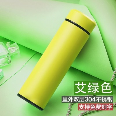 家柏饰(CORATED)保温杯男女学生便携家用不锈钢水杯子户外大容量商务茶杯定制logo 绿色500ml