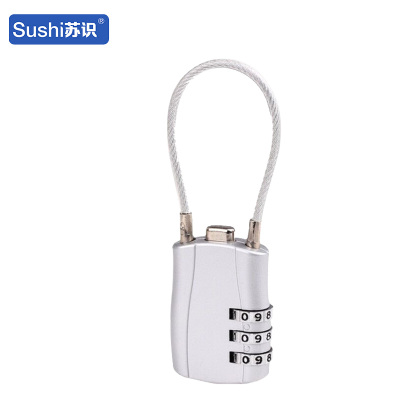 苏识 ZCL293银 圆形钢丝绳 密码锁 (计价单位:个) 银色