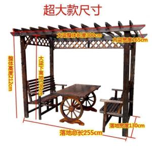 森美人防腐木葡萄架户外庭院家具阳台花园休闲桌椅爬藤花架别墅木屋凉亭