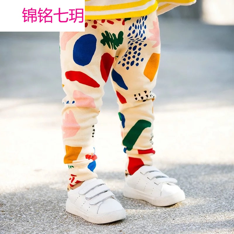 锦铭七玥bobo choses18夏季 格子花色宝宝婴幼儿纯棉打底裤男女童装裤子