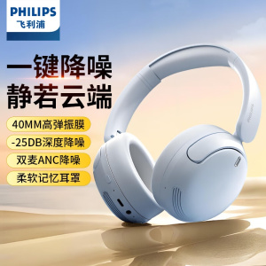 飞利浦(PHILIPS)头戴式无线蓝牙主动降噪耳机TAH3020蓝色