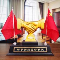 美帮汇合作共赢摆件商务乔迁开业礼品办公室客厅书柜桌面创意摆设