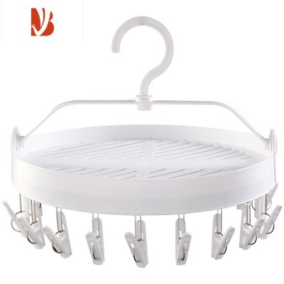 三维工匠多折叠晾衣架多夹子晾衣夹晒袜子夹内裤内衣晾晒器圆盘宿舍