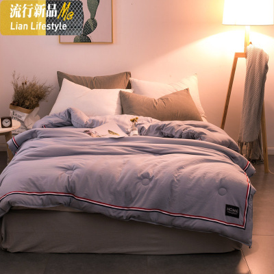 夏被子冬被空调被春秋被单双人加厚保暖棉被太空被褥学生宿舍被芯 三维工匠