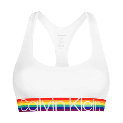 CalvinKleinCK女装彩虹条纹无钢圈文胸舒适背心式运动内衣裸感Bra(1件装)