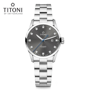 Titoni/梅花表时尚情侣表瑞士自动机械手表空中霸王系列23743S-667 23743S-667