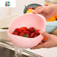 滤水篮洗菜盆塑料双层厨房家用水果篮客厅创意水果盘 FENGHOU 鱼形款小号-浅蓝色洗菜篮洗菜篮