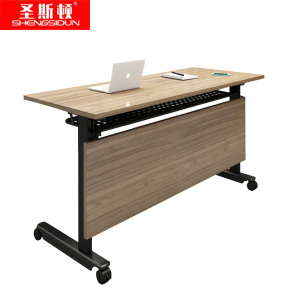圣斯顿1400*500*750mm可折叠会议条桌培训桌浅胡桃色