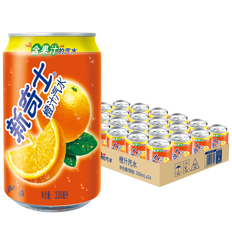 屈臣氏 (watsons)新奇士橙汁汽水 330ml*24罐 整箱装