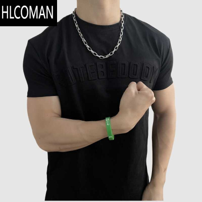 HLCOMAN圆领健身潮流钢印T恤垫肩版收袖显臂围凸显肩宽男士运动训练短袖