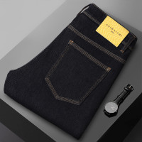 JEEP SPIRIT四面弹宽松牛仔裤男裤高弹力纯原色直筒牛仔裤男生固色男裤