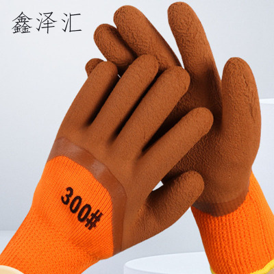 手套 家务手套挂胶手套劳保耐磨工作防滑尼龙浸涂胶劳动干活薄款胶皮透气