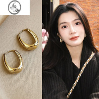 JiMi复古金属耳环2023年新款潮小众设计感高级耳钉轻奢耳扣女简约耳饰