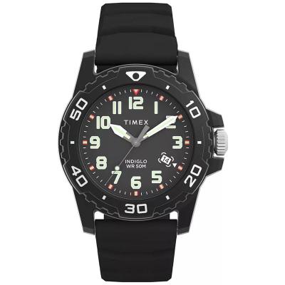 天美时(Timex)男款石英表防水50米夜光指针硅胶表带户外运动手表