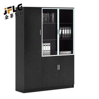 金菲罗格简约玻璃柜子带锁书柜木质办公柜 1200*400*2000