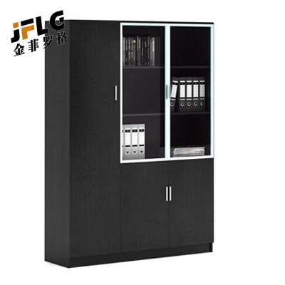 金菲罗格简约玻璃柜子带锁书柜木质办公柜 1200*400*2000