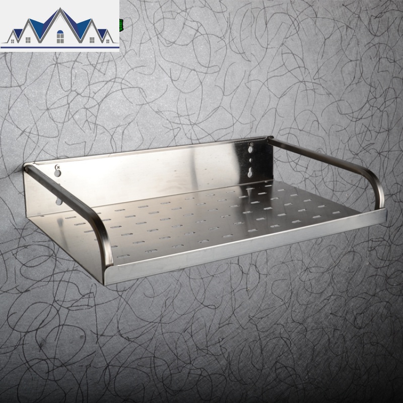 加厚不锈钢厨房置物架壁挂单层酱油架浴室卫生间储物架家用省空间 三维工匠