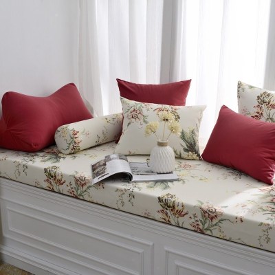 家柏饰(CORATED)高密度海绵飘窗垫窗台垫定做沙发垫北欧阳台垫榻榻米可机卡座 花2号色 12cm飘窗垫